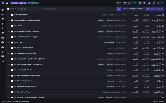 Stock Master list
