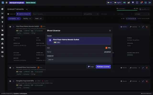 Show License window
