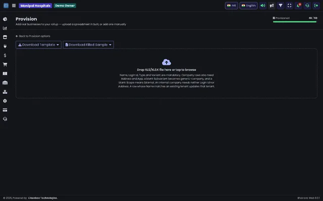 Provision by XLS page