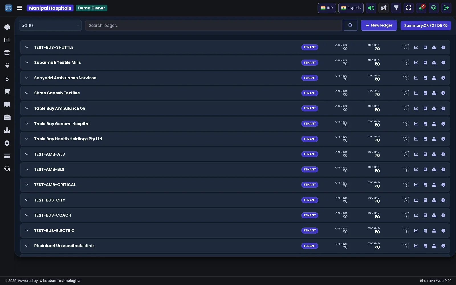 Ledger Master list